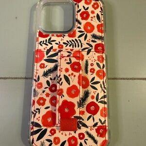 WALLI Floral Red and Black Phone Case, iPhone 16 Pro Max